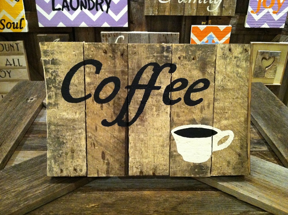 Signage for a coffee shop