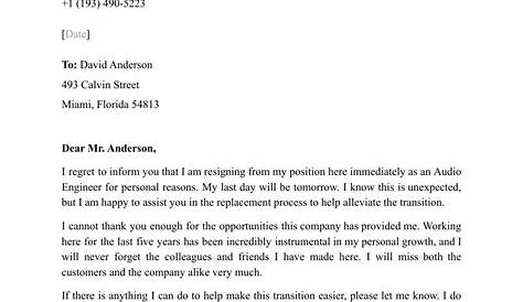 Affective immediately Sample Resignation Letter Эффективная загрузка
